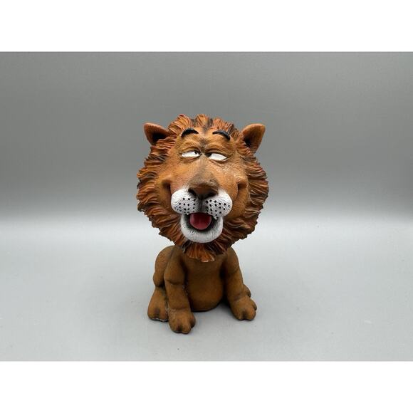 Swibco Lion Bobble Head Vintage Hand Painted Resin Cross Eyed - Picture 1 of 8
